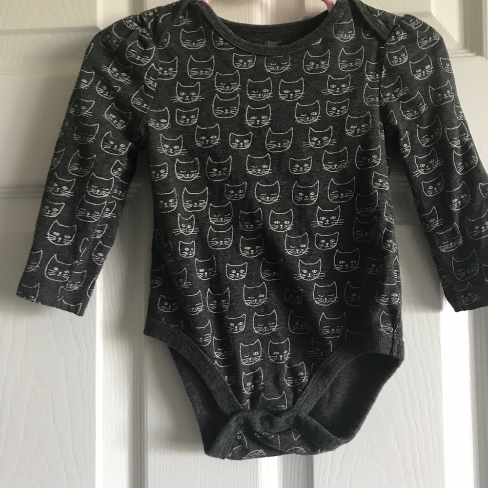 Black and silver cat long sleeve onesie